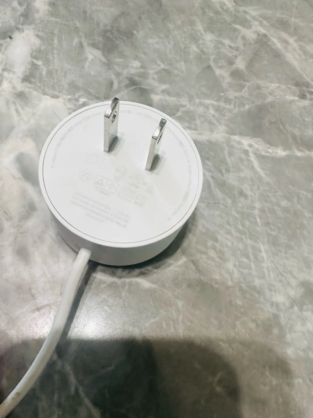 Google Smart Speaker with Bright Orange Top and Dark Gray Body
